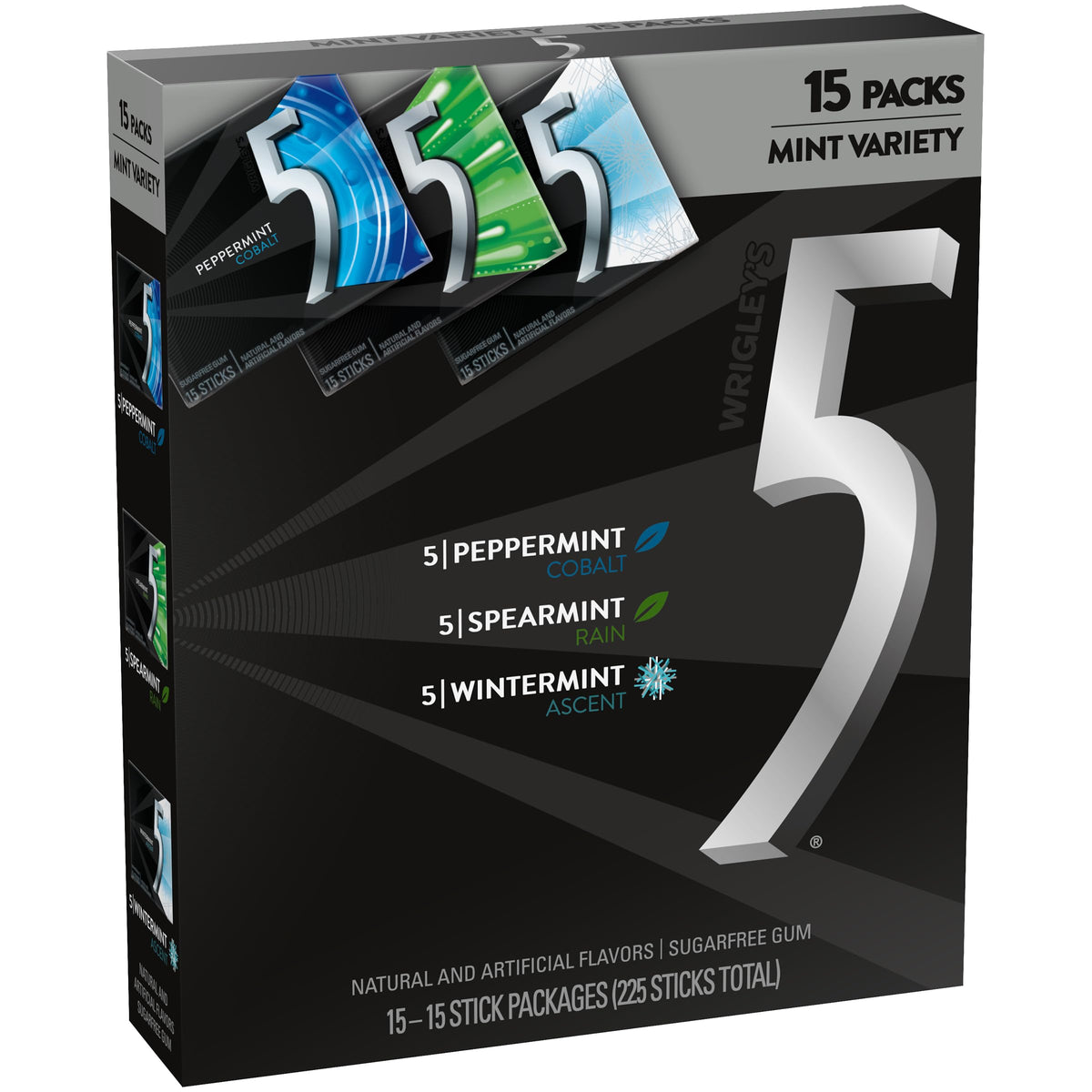 5 GUM Peppermint Cobalt pack shows a cool, refreshing mint experience for quick breath boosts.