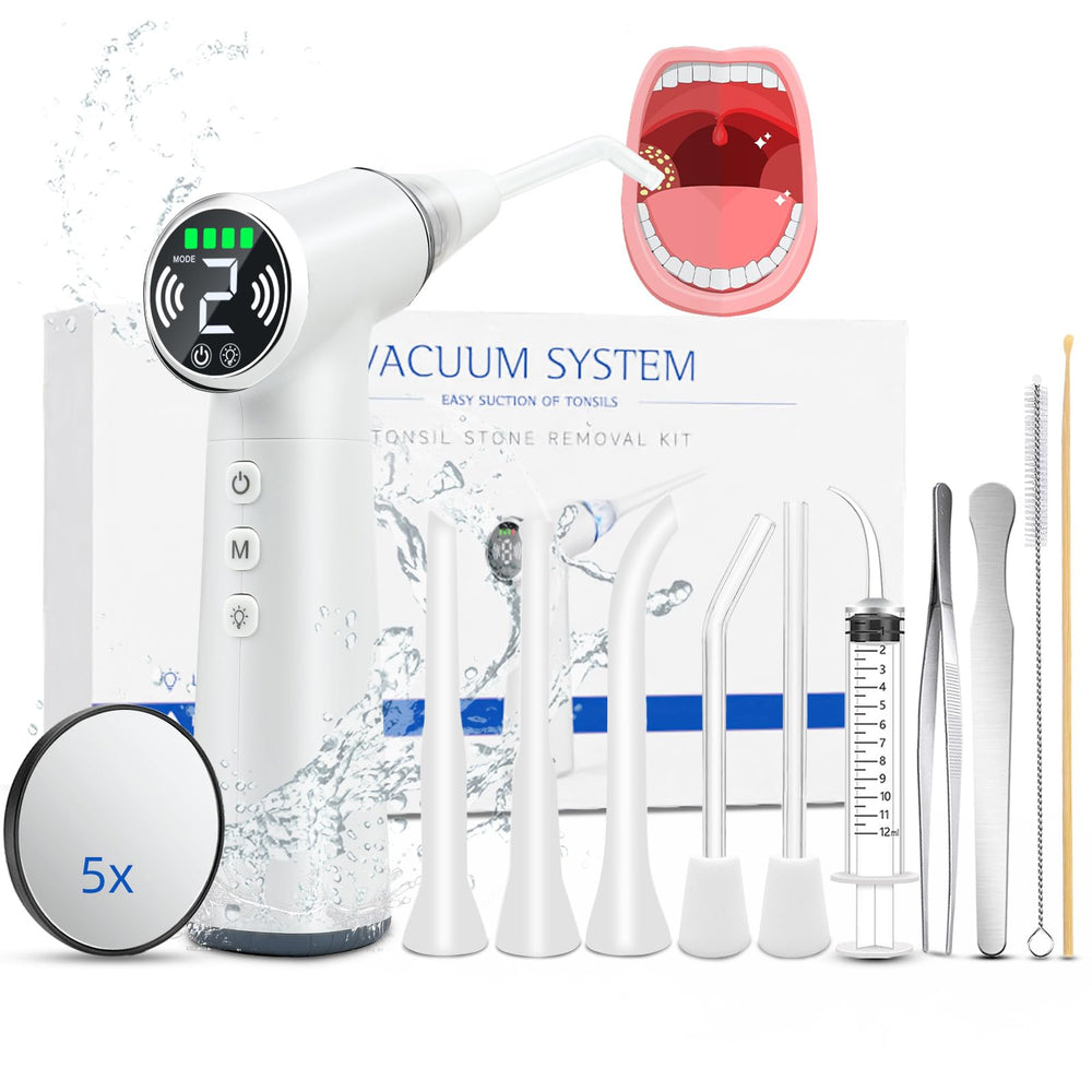 Fivepropy upgraded tonsil stone remover with LED light for precise at-home cleaning