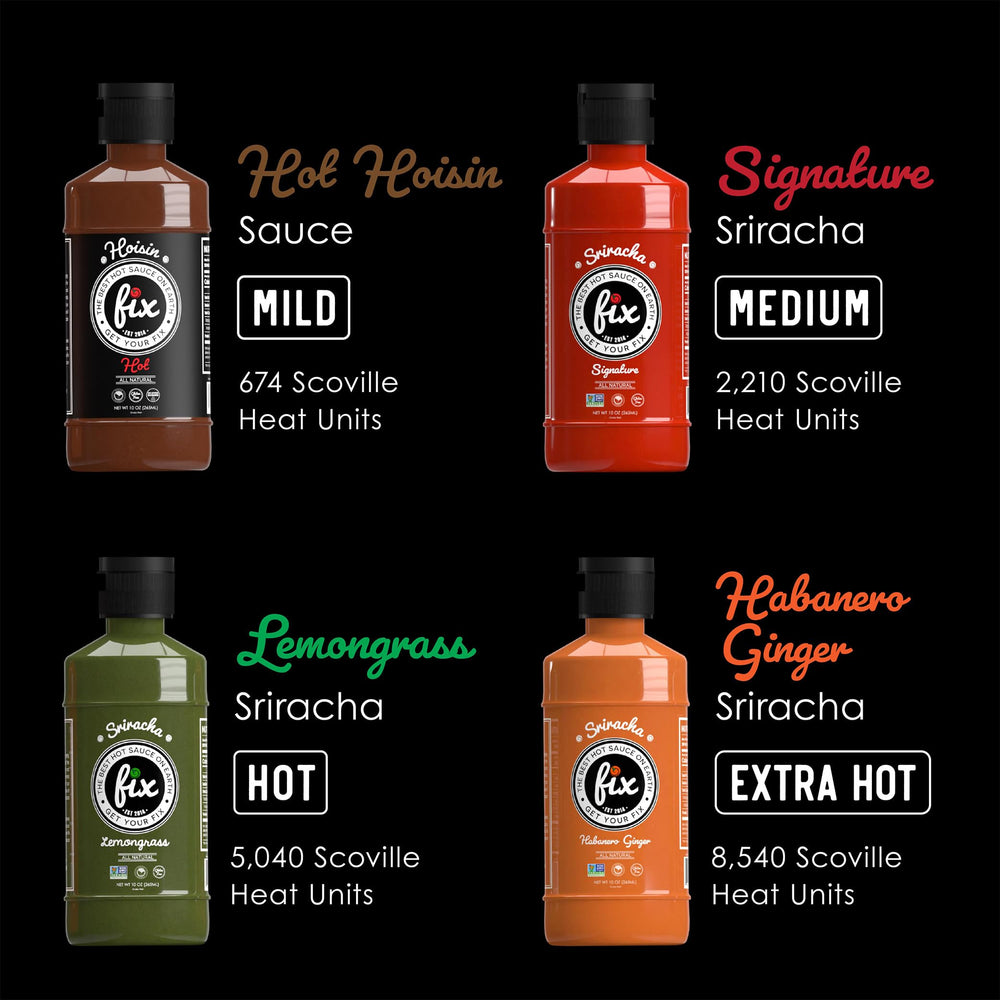 Fix Hot Sauce label hints tangy brightness from rice vinegar