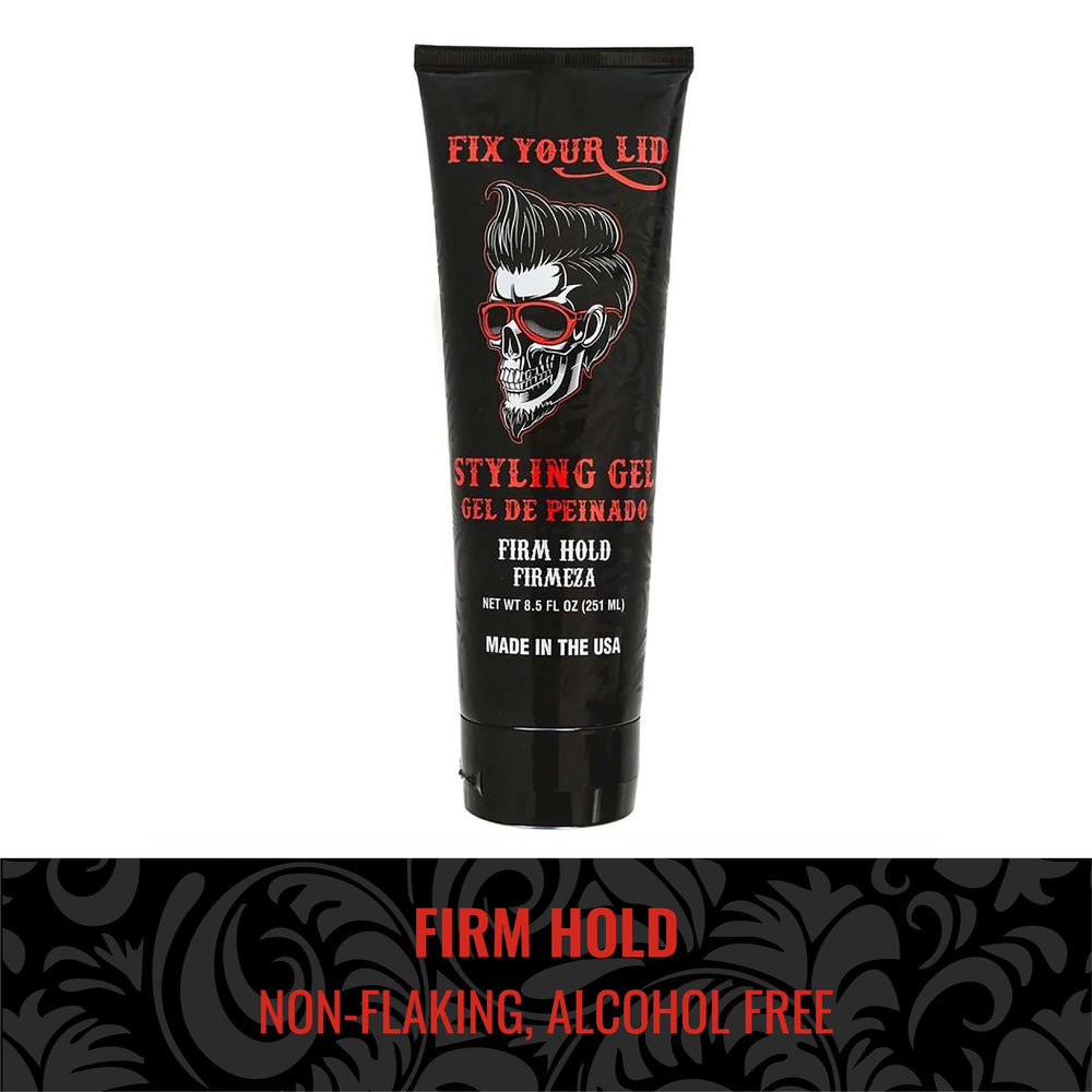 8.5 oz Fix Your Lid bottle highlights a non-greasy formula.
