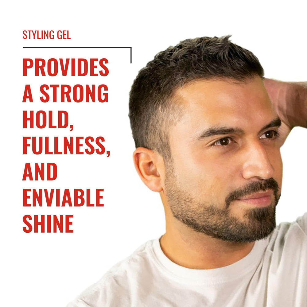 Man using Fix Your Lid gel for a polished, structured look.