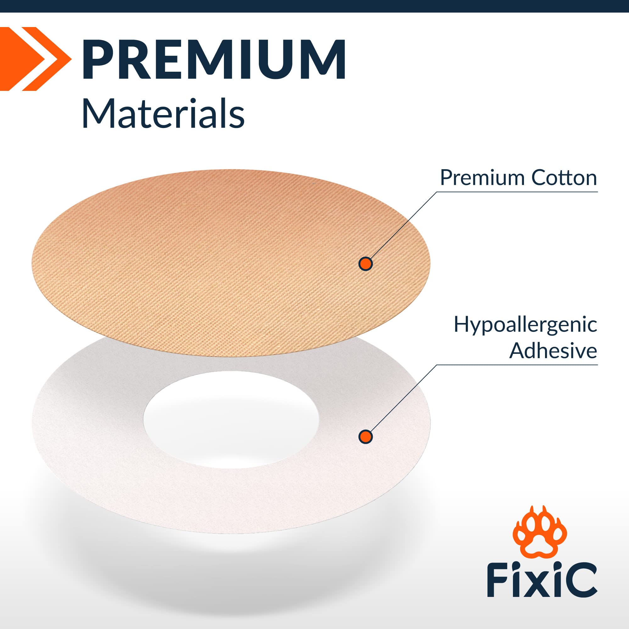 Fixic Freestyle patch applied on skin demonstrates secure wear for activity.