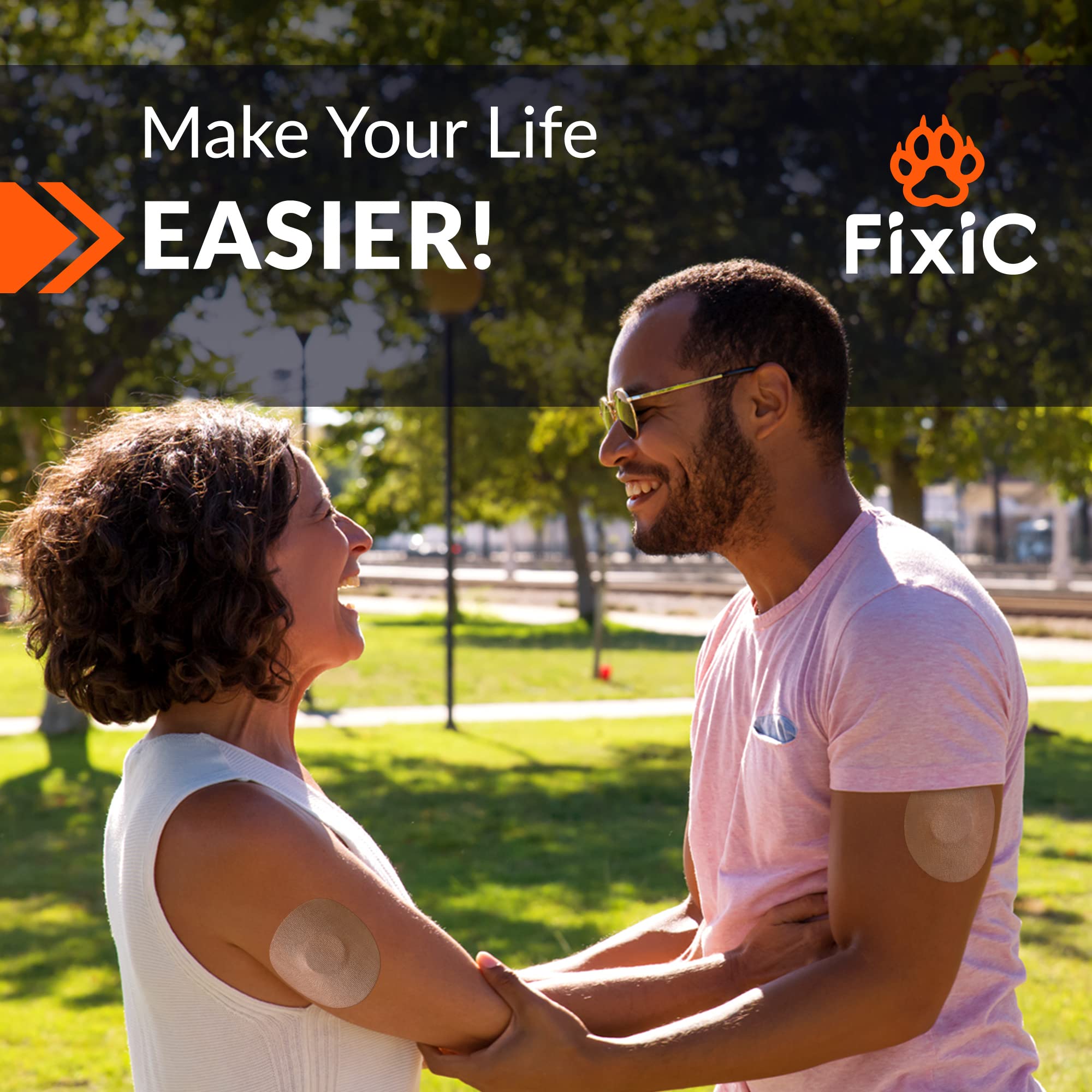 Fixic Freestyle patch is shower-ready for everyday use.
