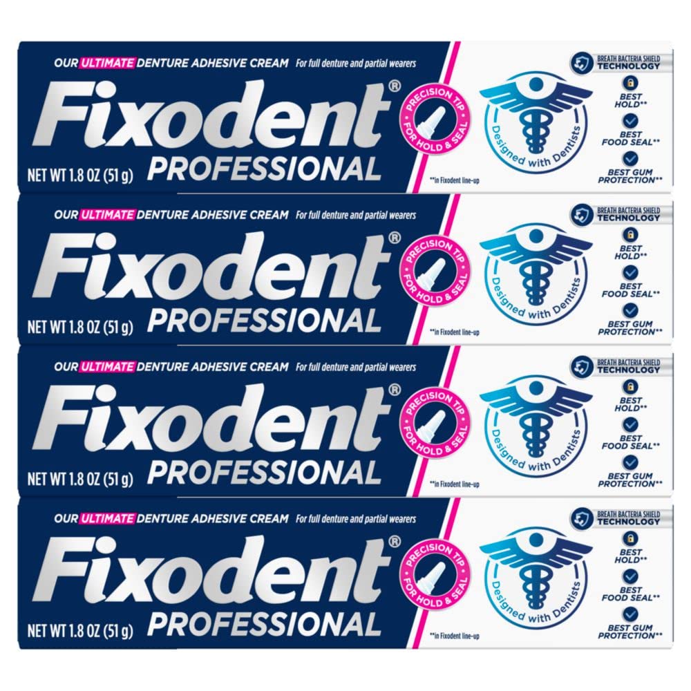 Fixodent Professional full denture use scenario with secure performance.