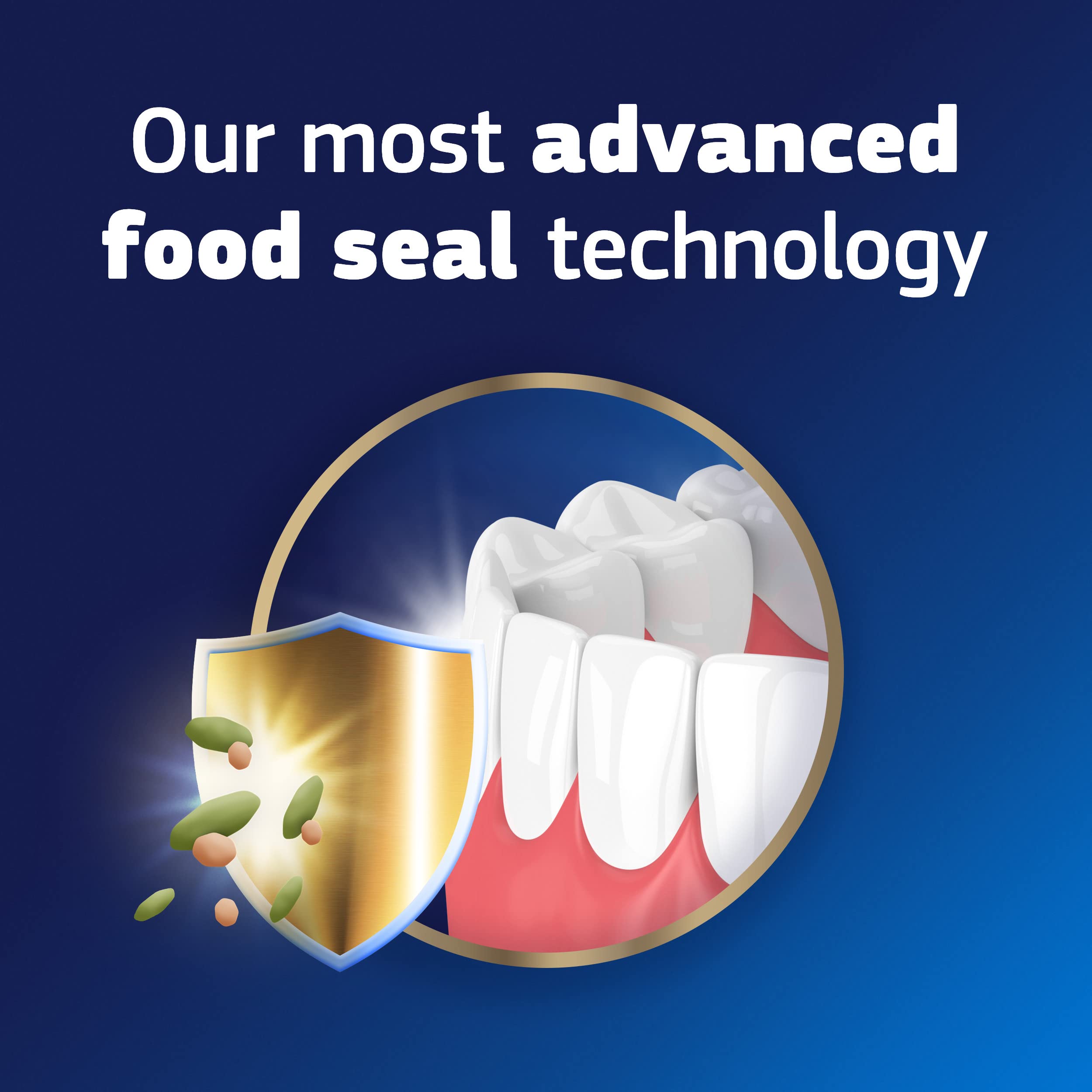 Pack of four tubes of Fixodent Ultra Max Hold emphasizes value and convenience