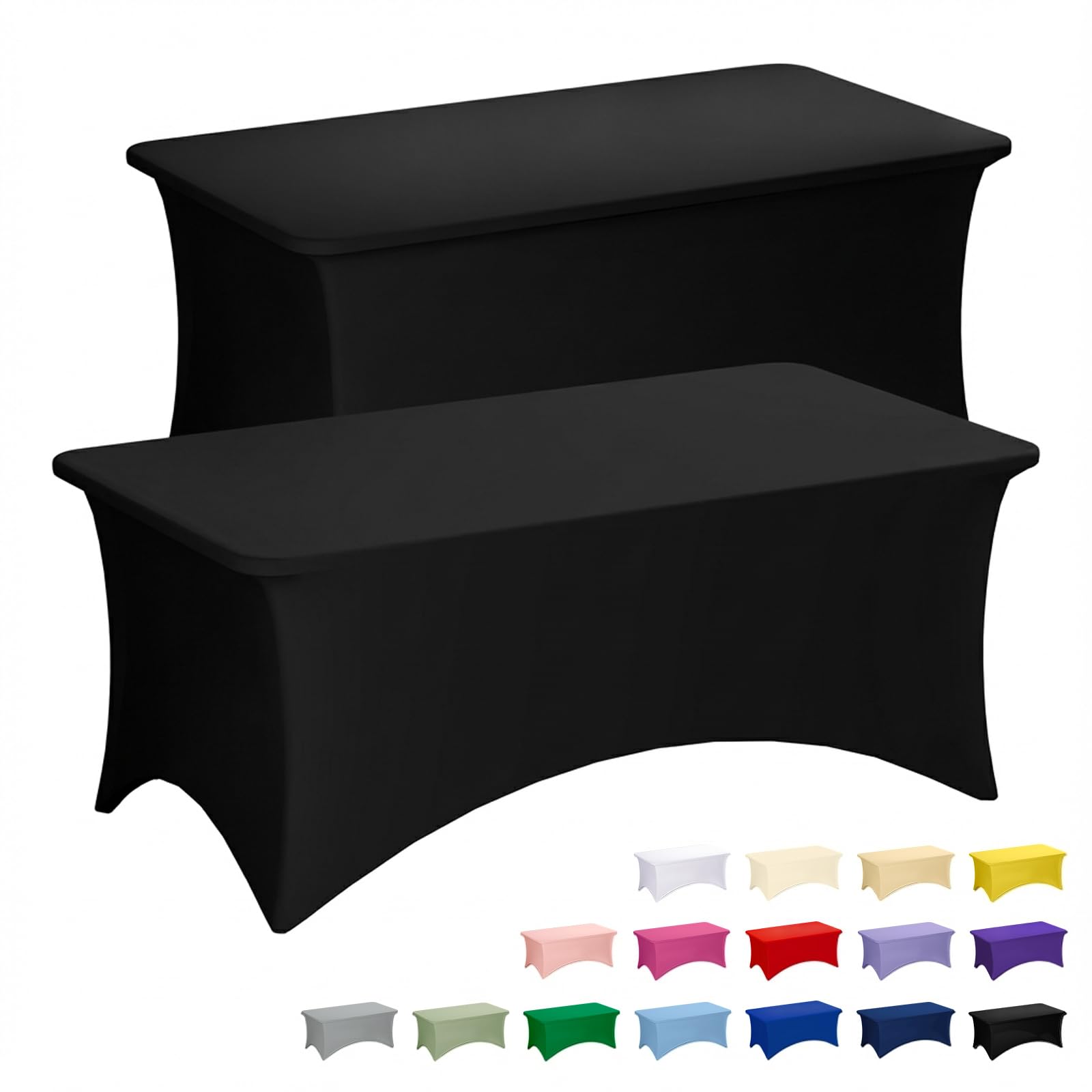 Fixwal black 6ft table cloth on a folding table for a sleek, professional look