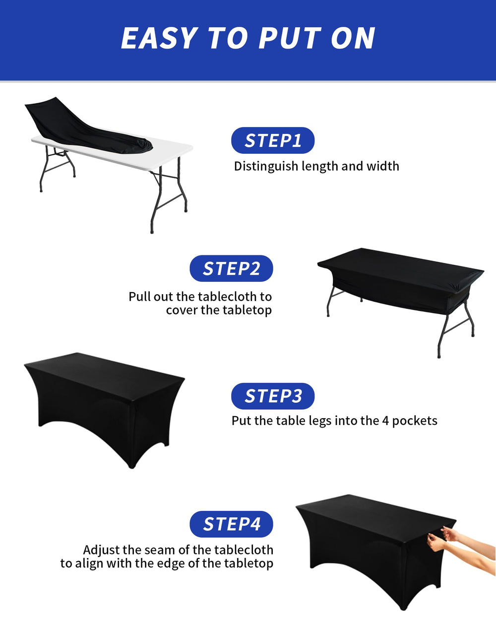 Washable Fixwal table cloths are easy to clean after parties and buffets