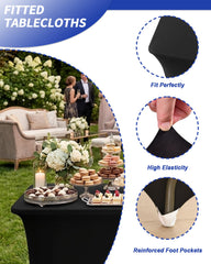 Leg-pocket design of Fixwal table cloth secures coverage around table legs