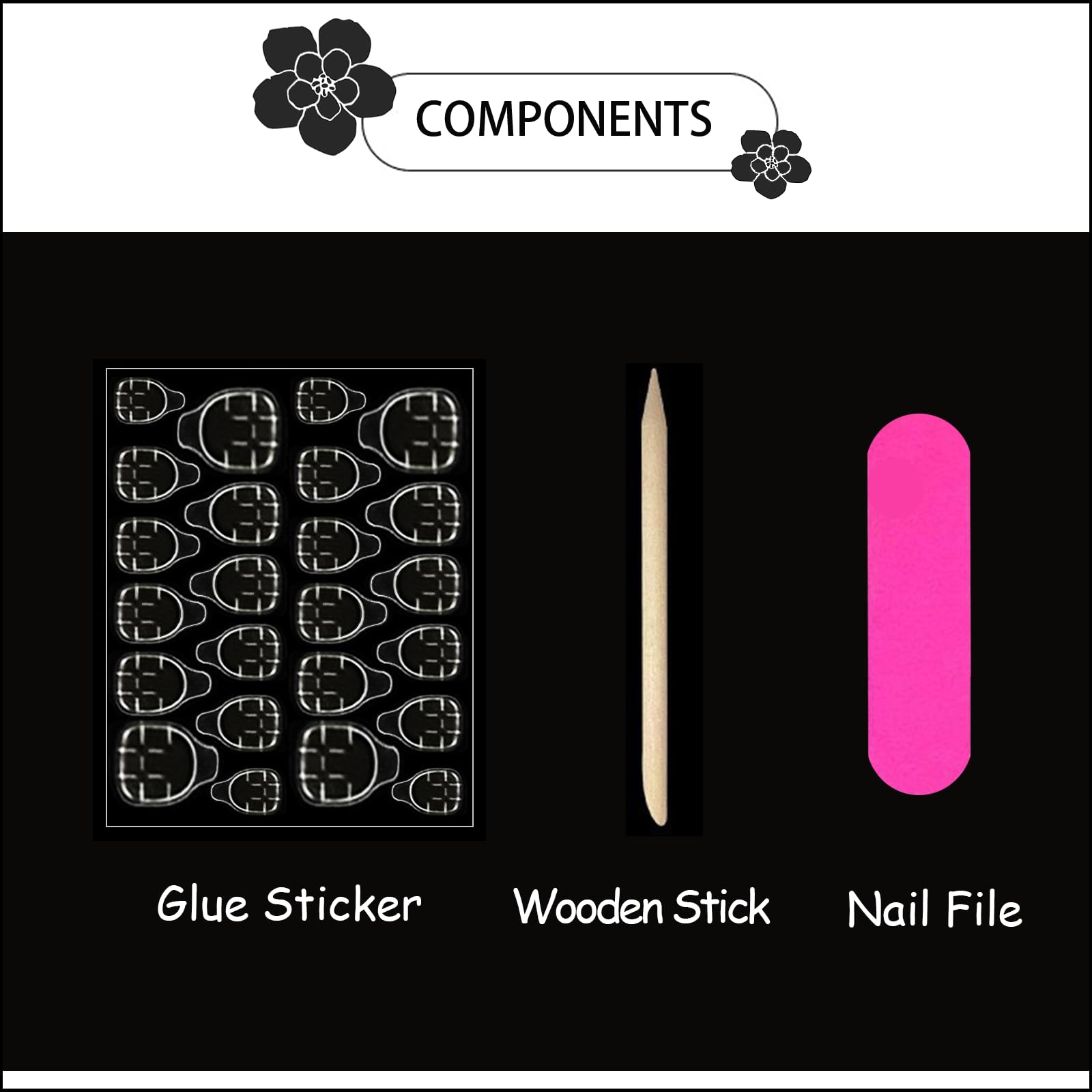 FJSMTOPl DIY home manicure ready press-on nails.