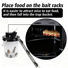 FKXQJS bucket lid mouse trap bait tray inside for secure bait placement
