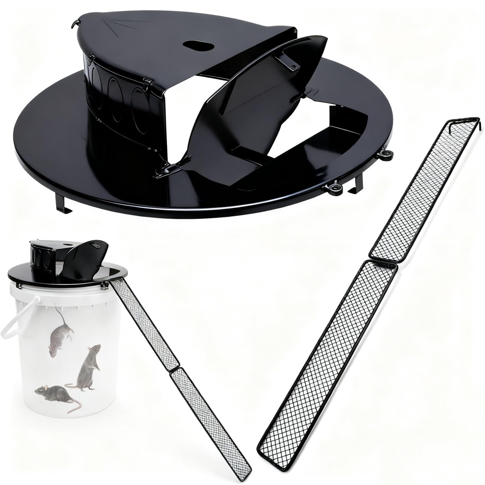 FKXQJS bucket lid mouse trap front view, durable entry for humane capture