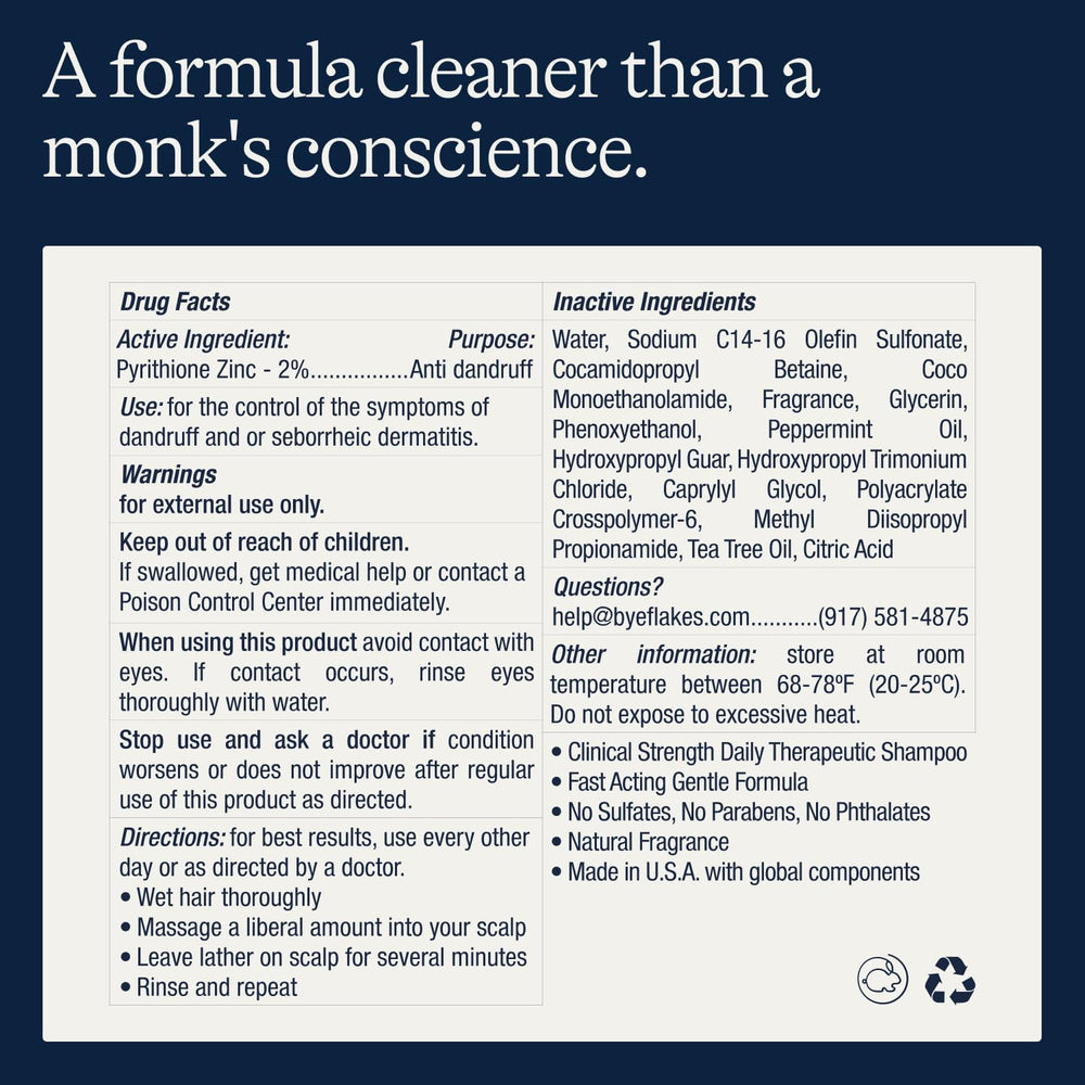 Flakes sulfate- and paraben-free label communicates clean ingredients you can feel good about.
