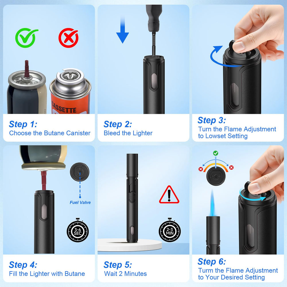 Long metal wand on Flame Bird lighter keeps hands safely away from flame.