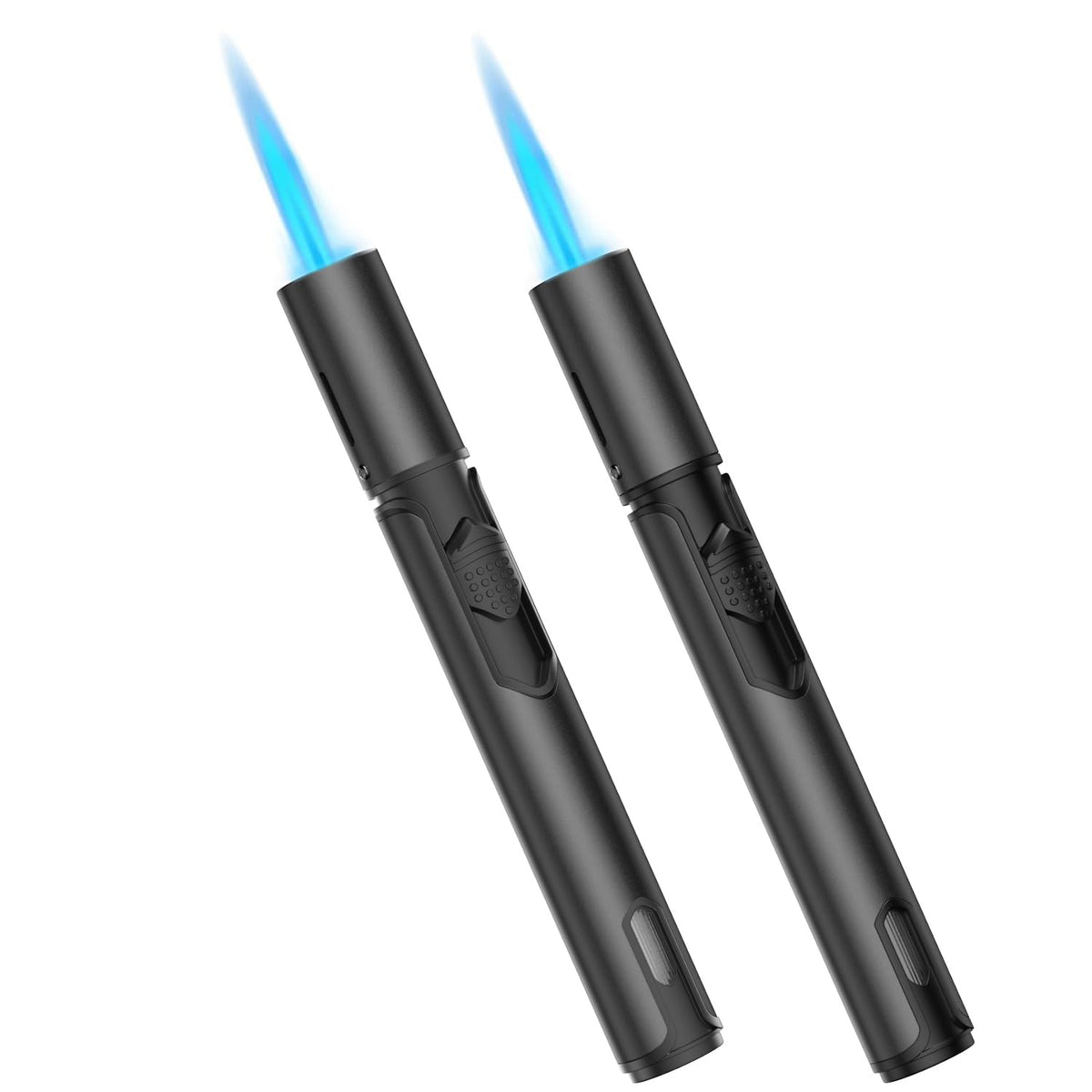 Flame Bird torch lighter with visible fuel window for easy refilling and monitoring.