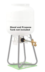 Flame King EZ lever system shows automatic fuel pinch, reducing leaks.