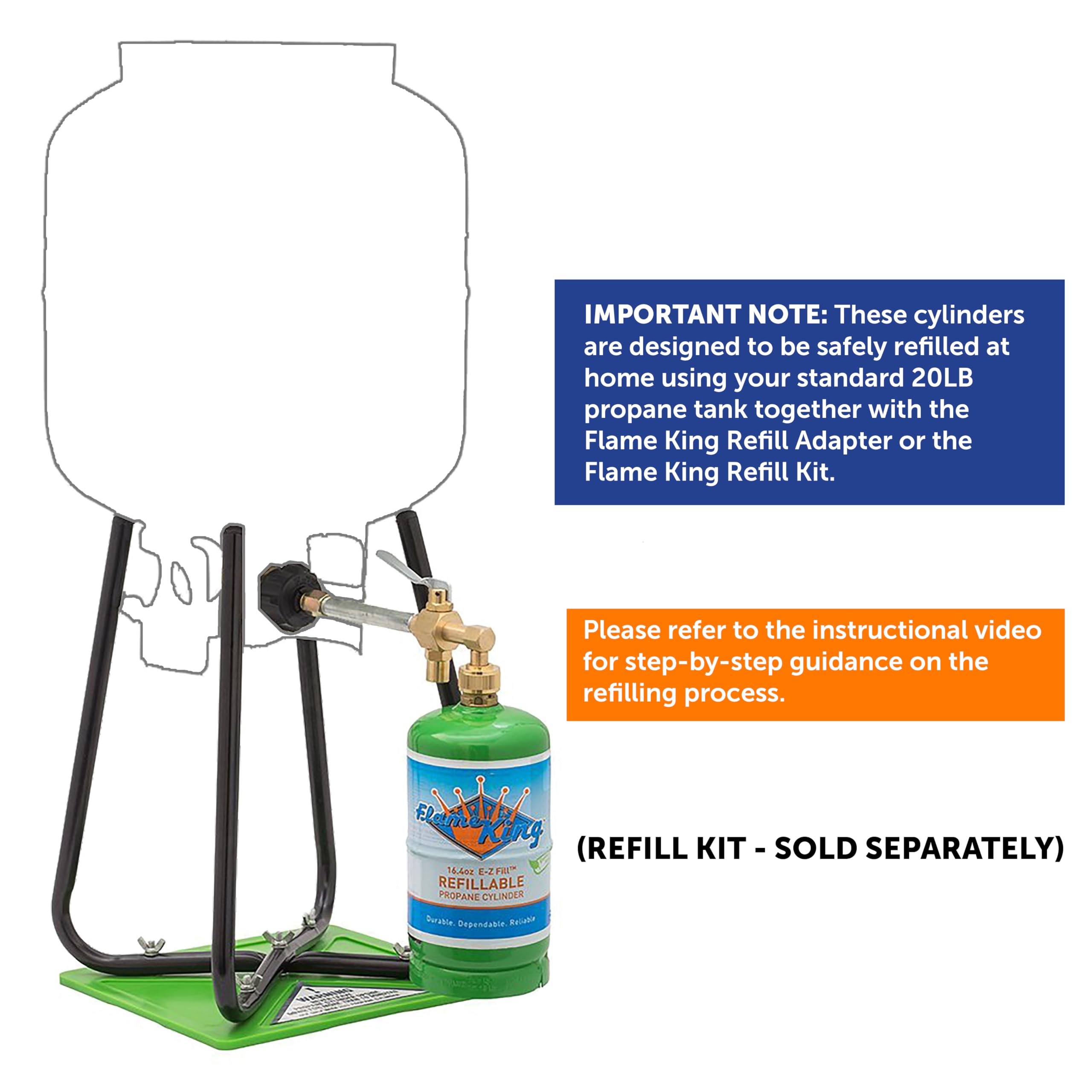 Flame King high-grade steel construction for rugged outdoor use