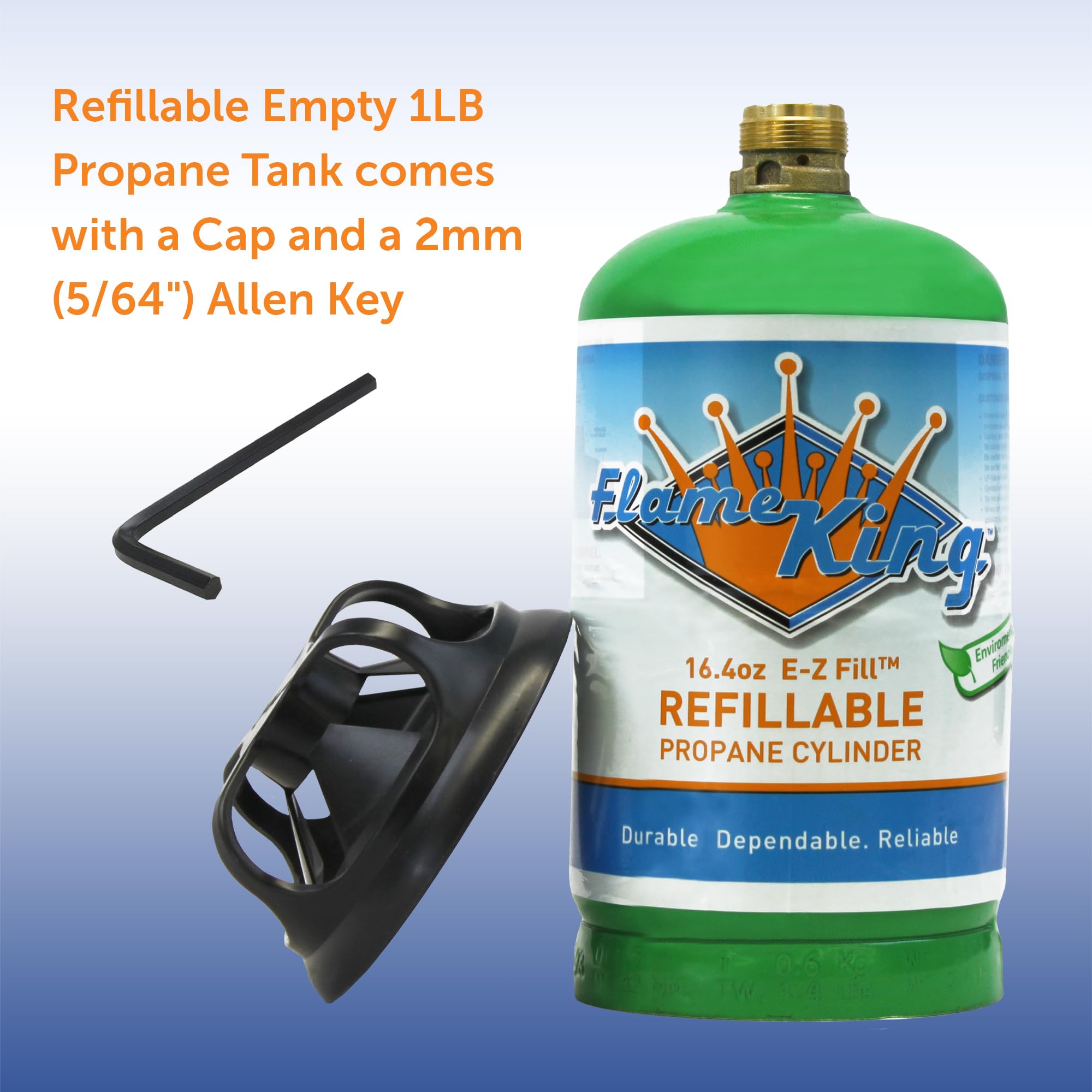 Flame King refill adapter compatibility shown for quick refills