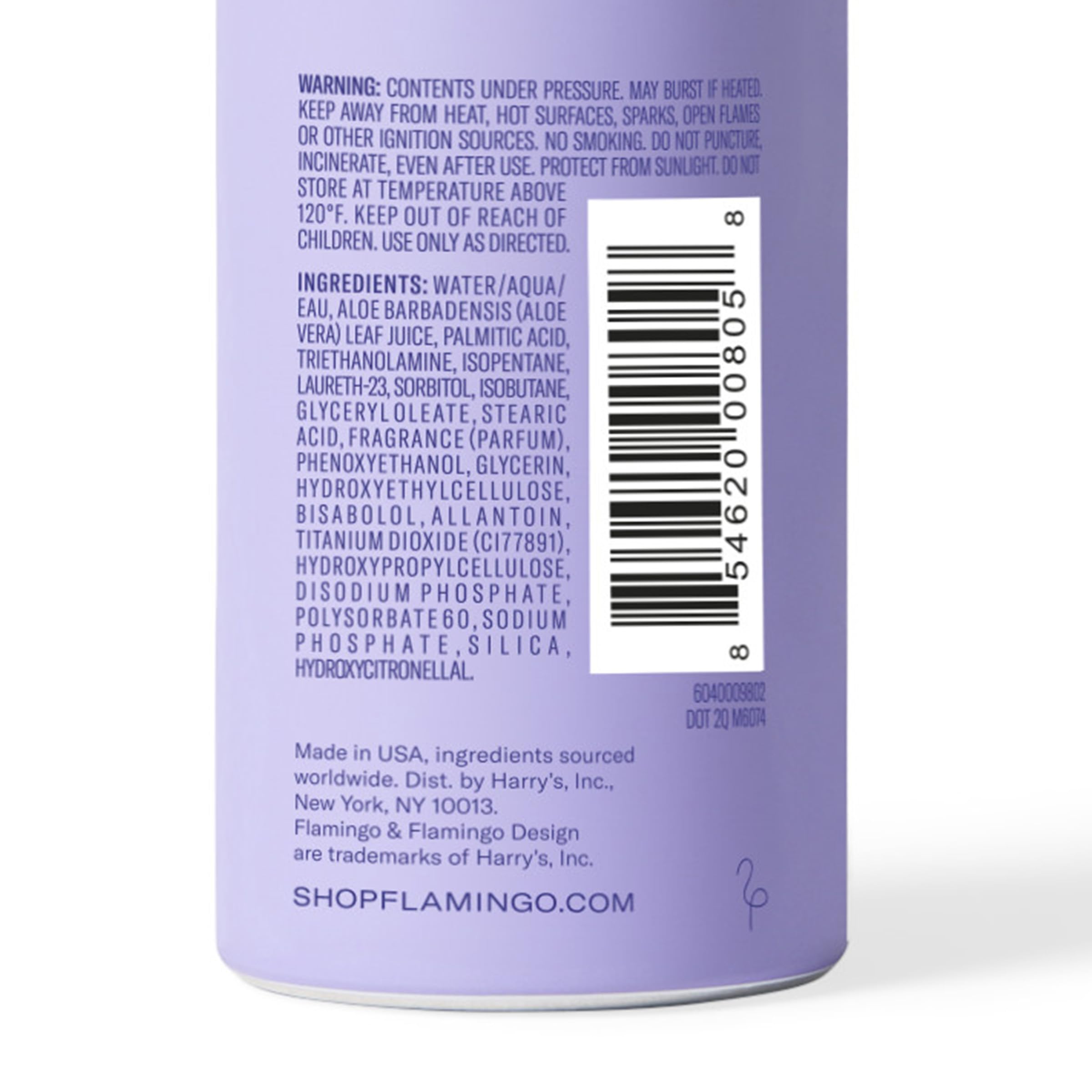 Flamingo Shaving Gel women-fragrance-notes iris lemon spa-like scent.