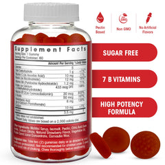 Flamingo Supplements Sugar Free Vitamin B Complex gummies collection highlighting plant-based formula