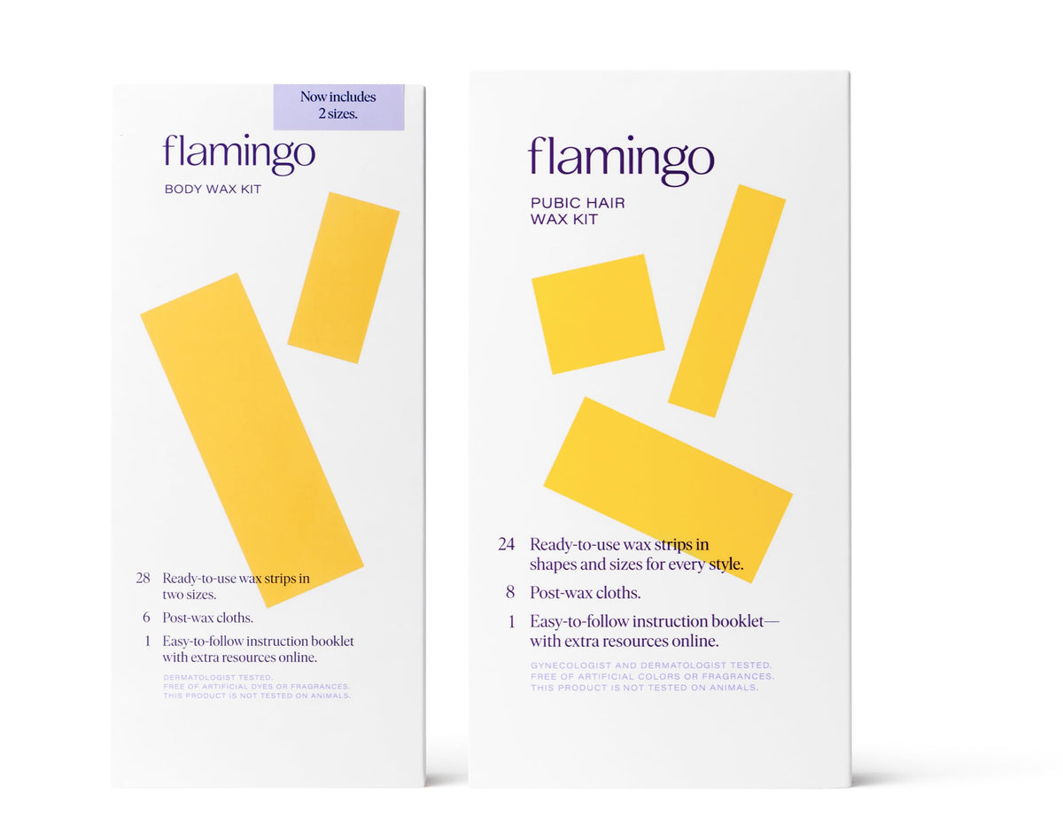 Flamingo Wax Kit body no-heat strips for easy at-home hair removal.