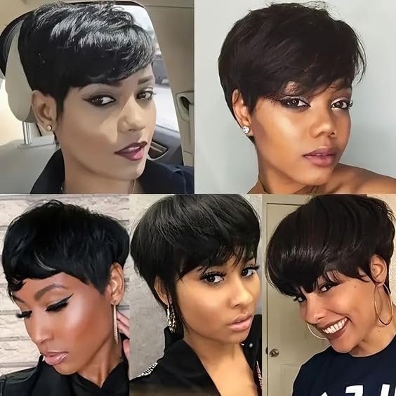 Flandi Pixie Cut Wig virgin hair texture feels soft and silky