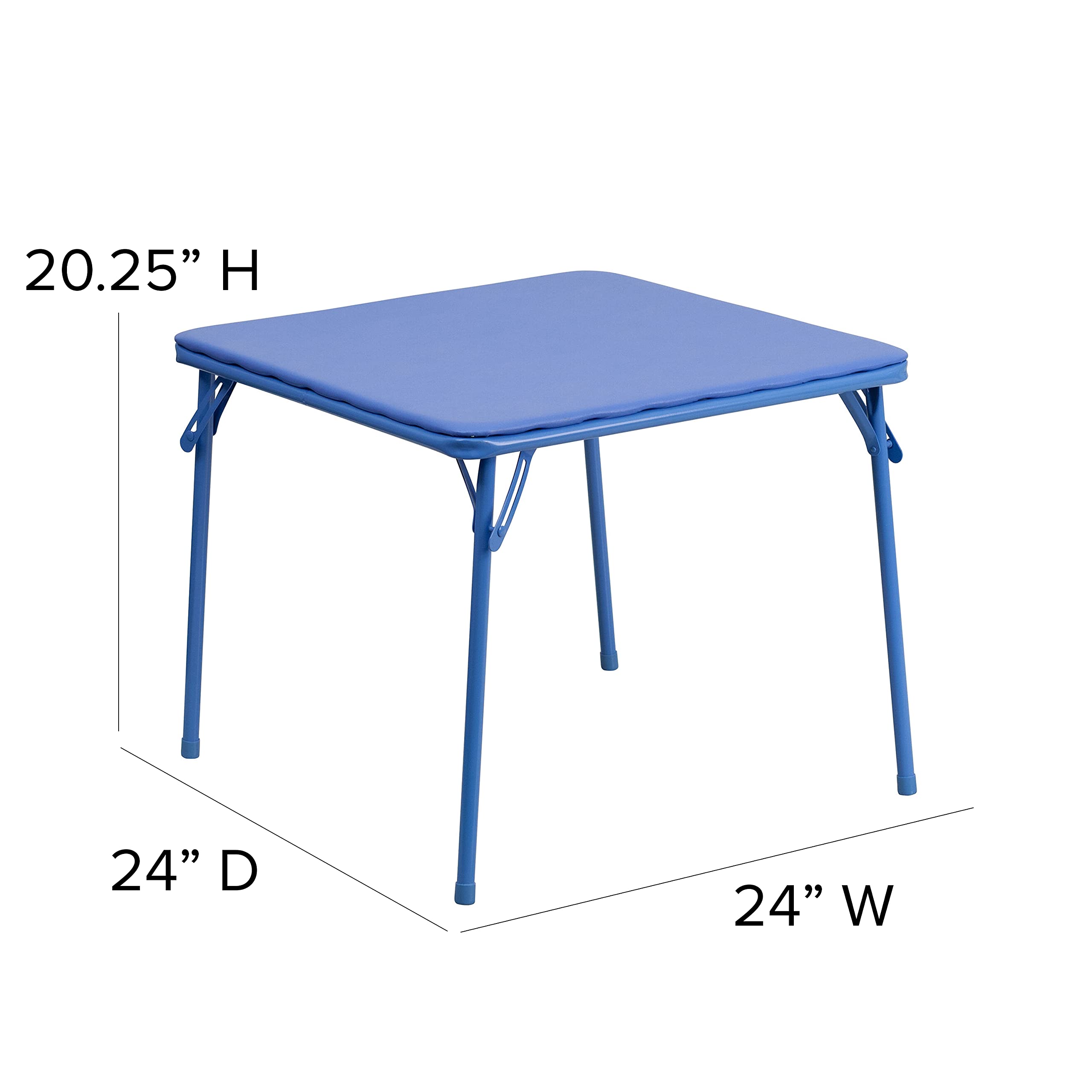 Flash Furniture Mindy folding set shown stored behind furniture for compact spaces