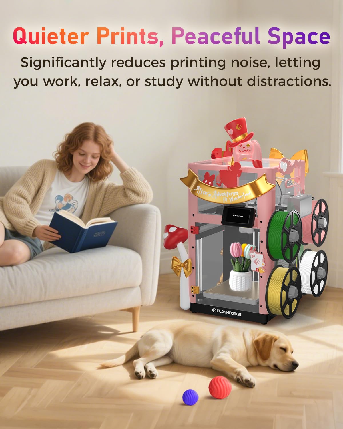 FLASHFORGE AD5X enclosure keeps children and pets safe during operation.