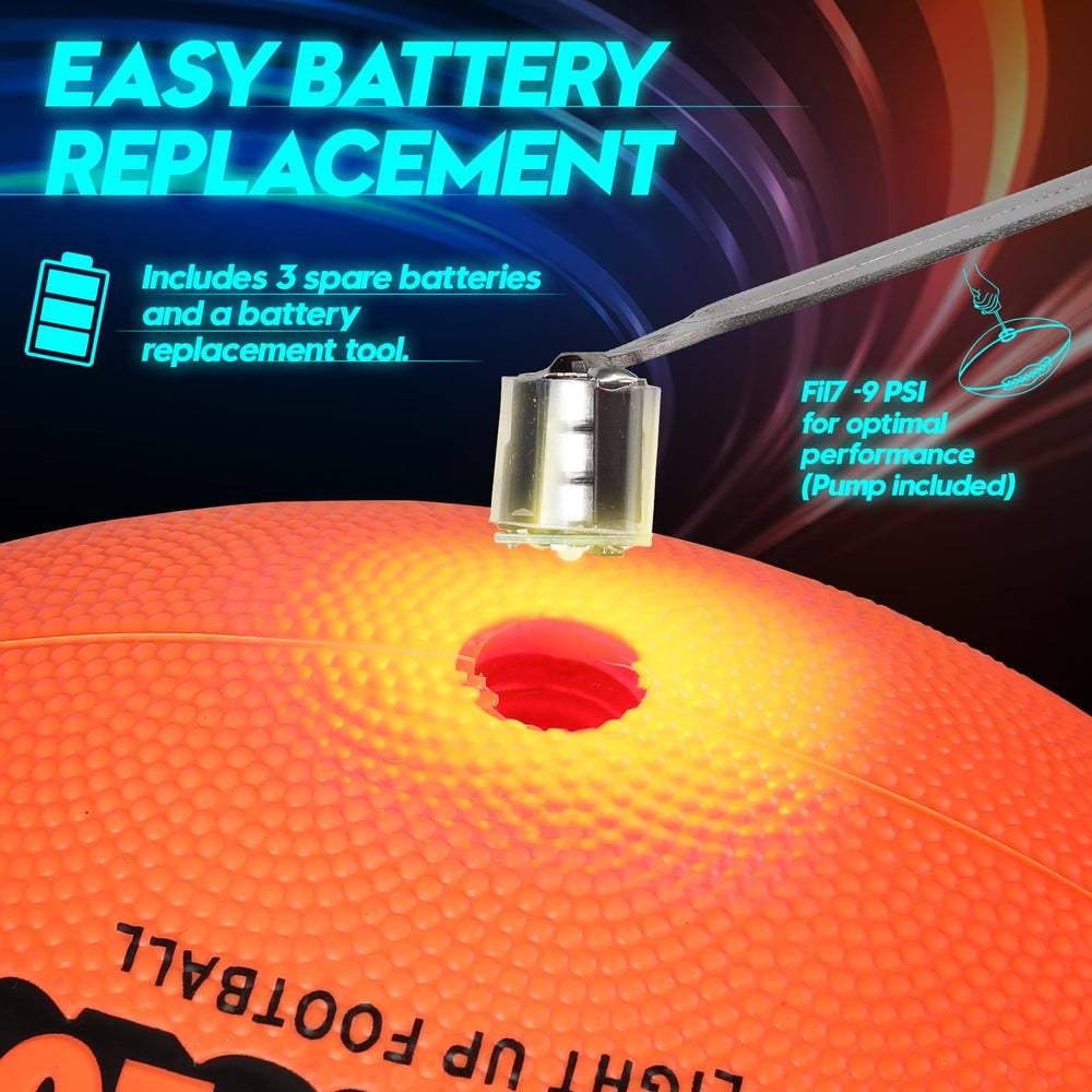 FlashGlow night sport activity featuring glow football for day or night