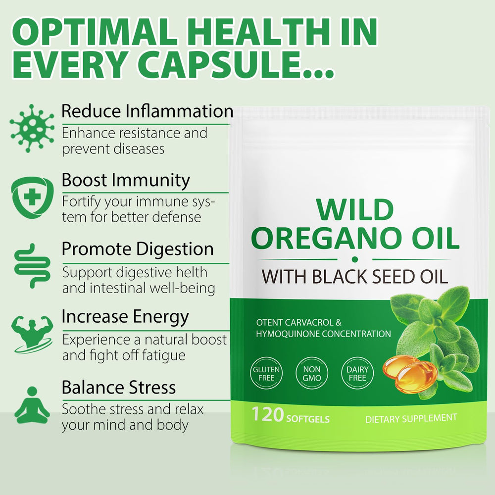 Flasture Oregano and Black Seed Oil bottle features a two-in-one blend for daily use.