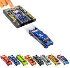 Flat 2 Fast original stunt card racer cobalt blue ready for fearless on-the-go play.
