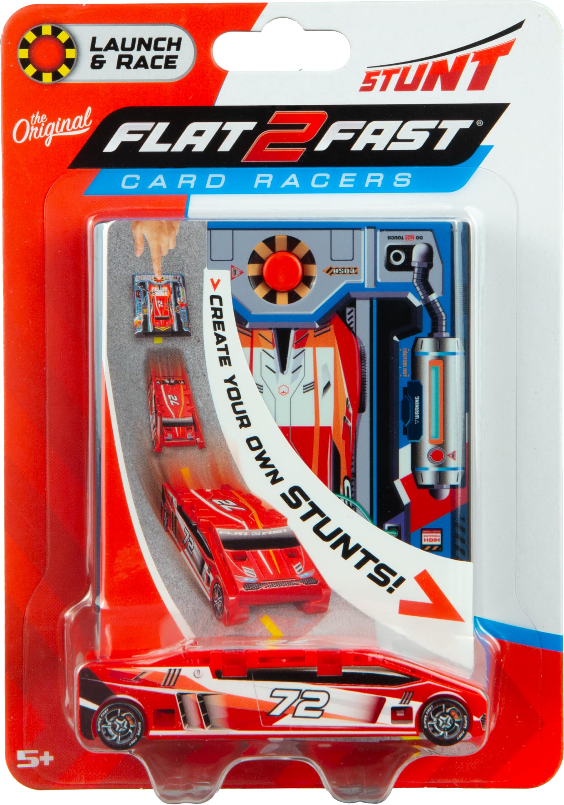 Bright color-variety collection of FLAT 2 FAST racers invites mix-and-match play.