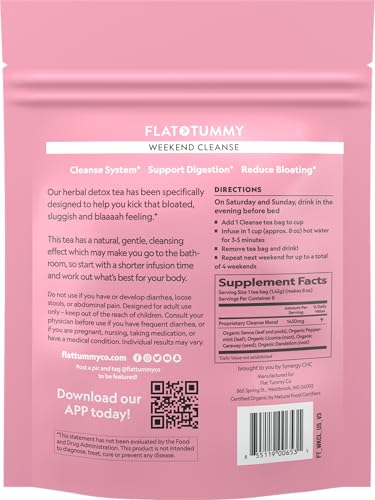 Flat Tummy Weekend Cleanse Tea boxed packaging for easy purchase.