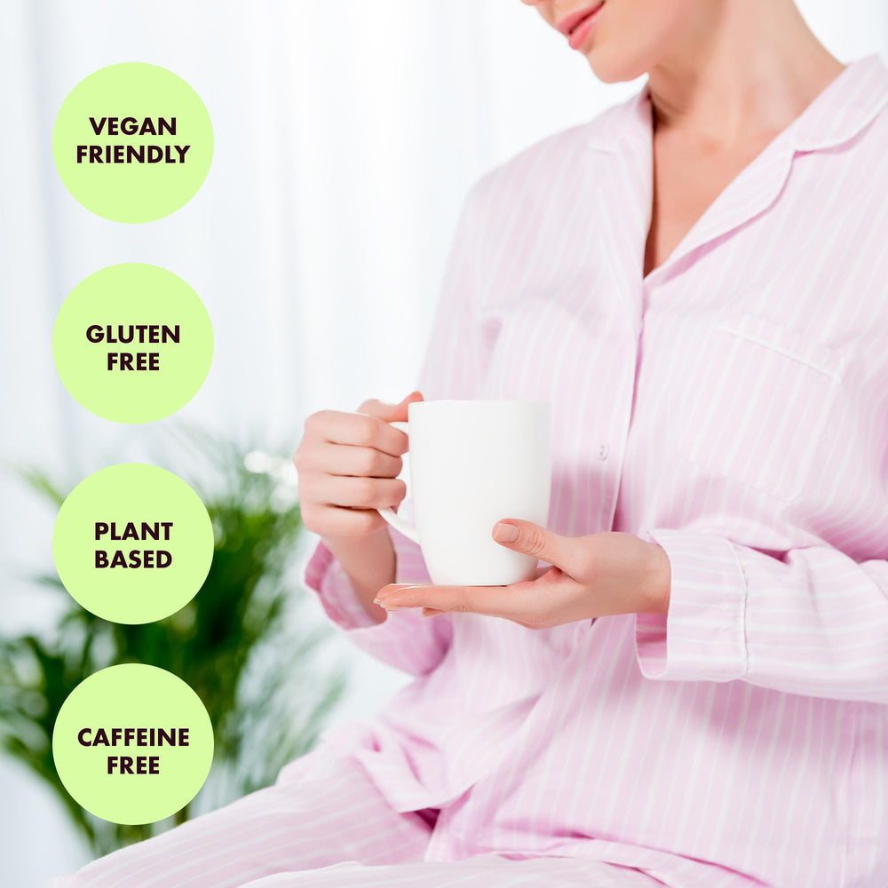 Flat Tummy Weekend Cleanse Tea teabag close-up with natural herbs.