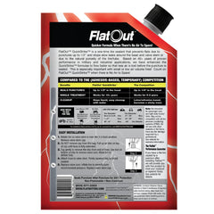 FlatOut QuickStrike flow demonstrates fast sealing on a punctured tire.