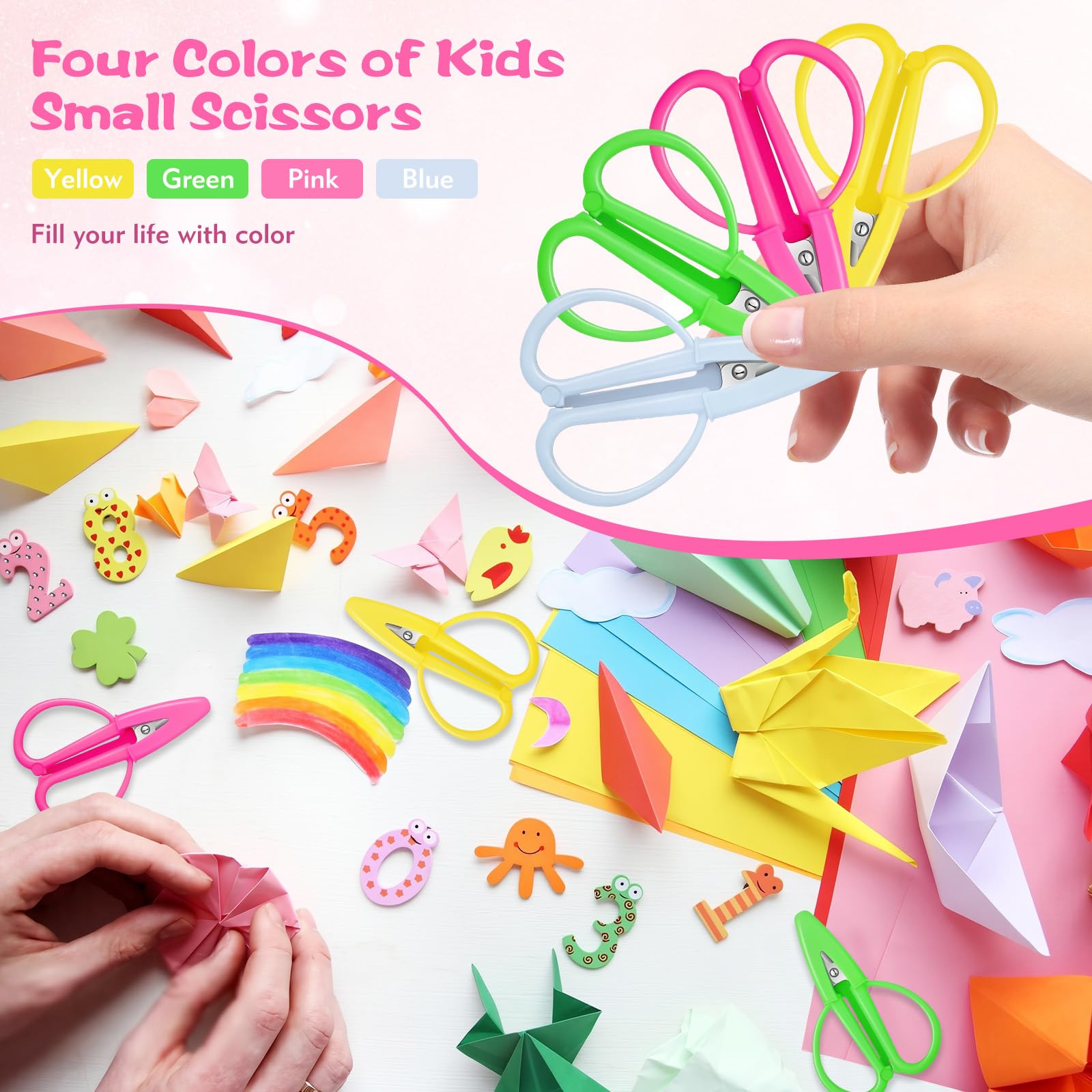 FLATRI green mini scissors with protective cover for embroidery detail
