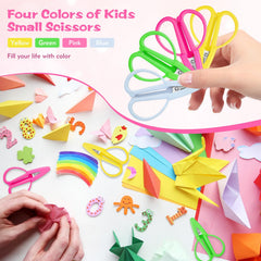 FLATRI green mini scissors with protective cover for embroidery detail