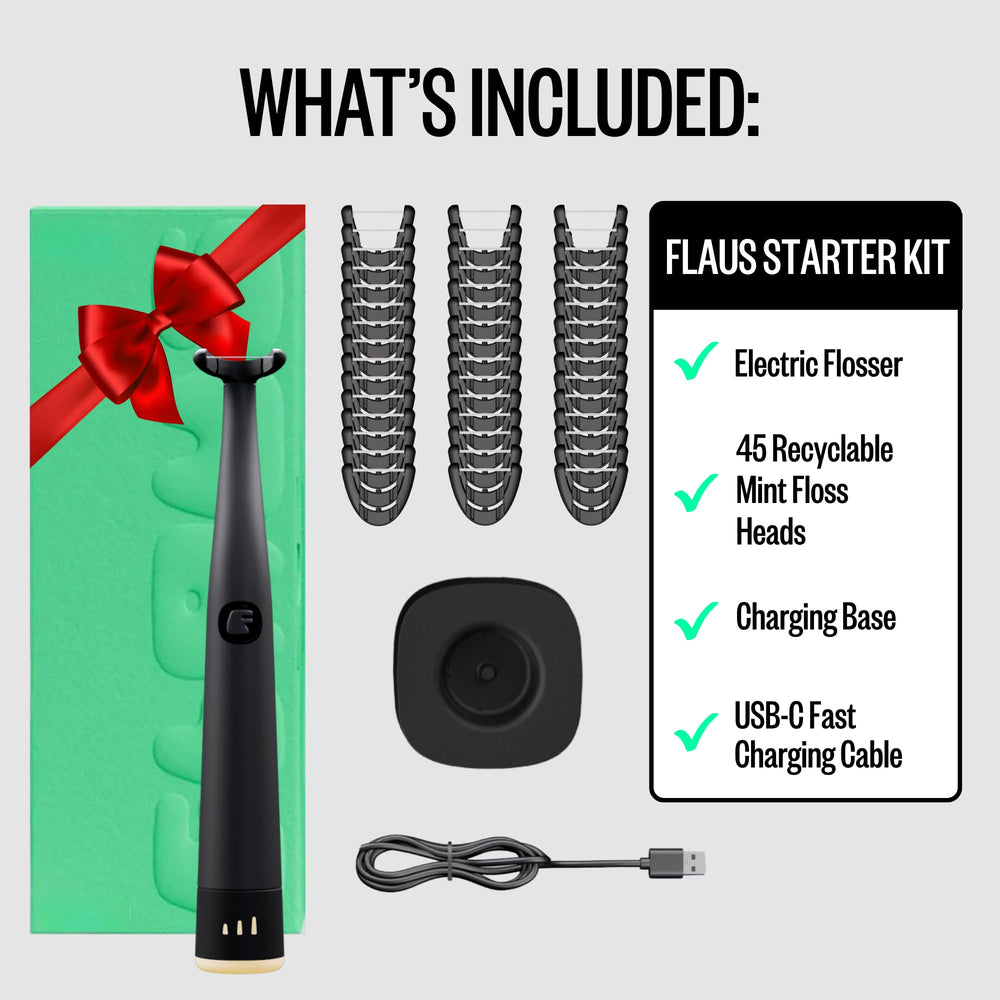 Flaus 45 gentle gliding floss heads offer toxin-free refills.