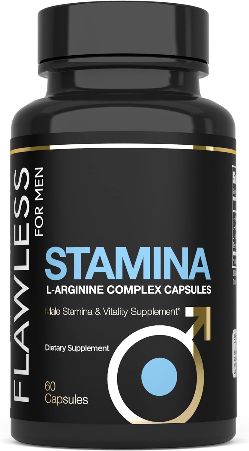 FLAWLESS FOR MEN Stamina vascular pump visuals imply increased blood flow and muscle fullness.