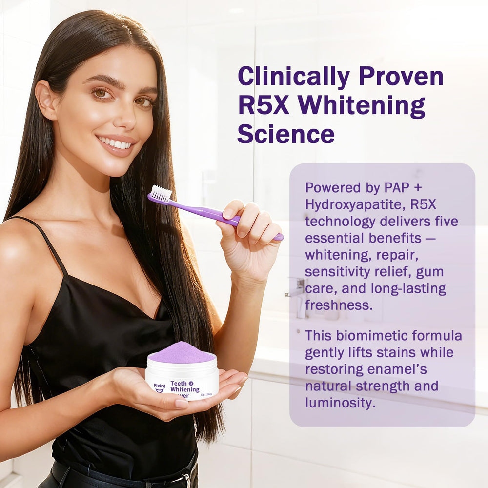 Fleird Travel-friendly powder container ideal for on-the-go whitening.