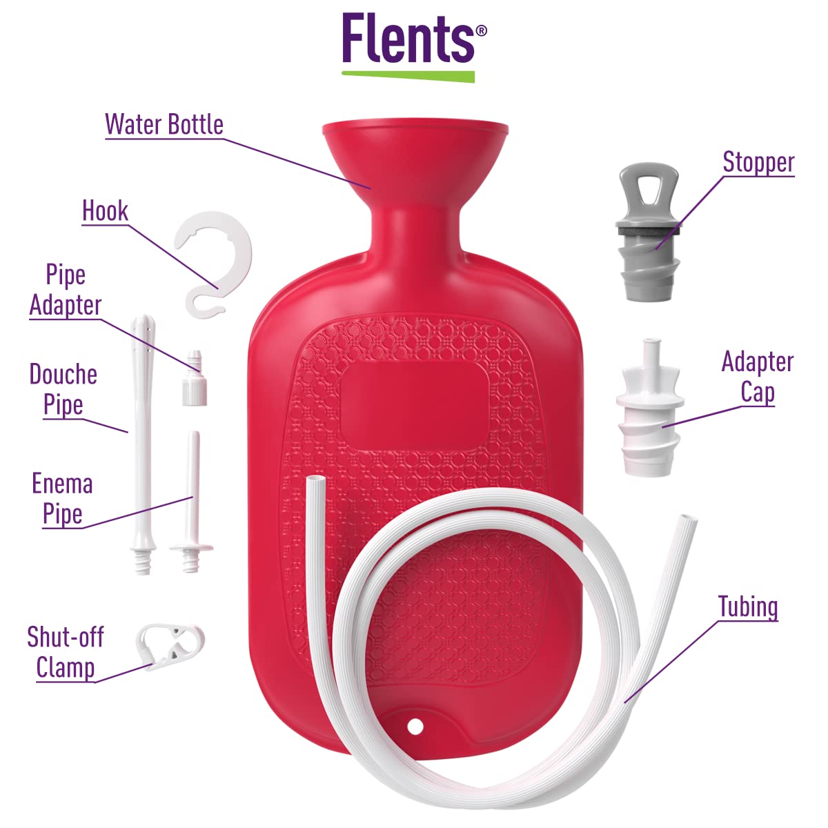 Flents Douche Enema Kit latex-free material for sensitive skin comfort