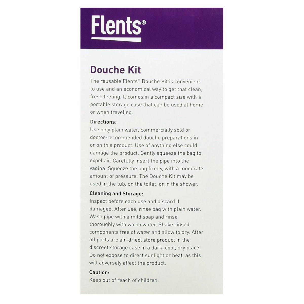Flents Douche Kit BPA-free materials for safe reuse
