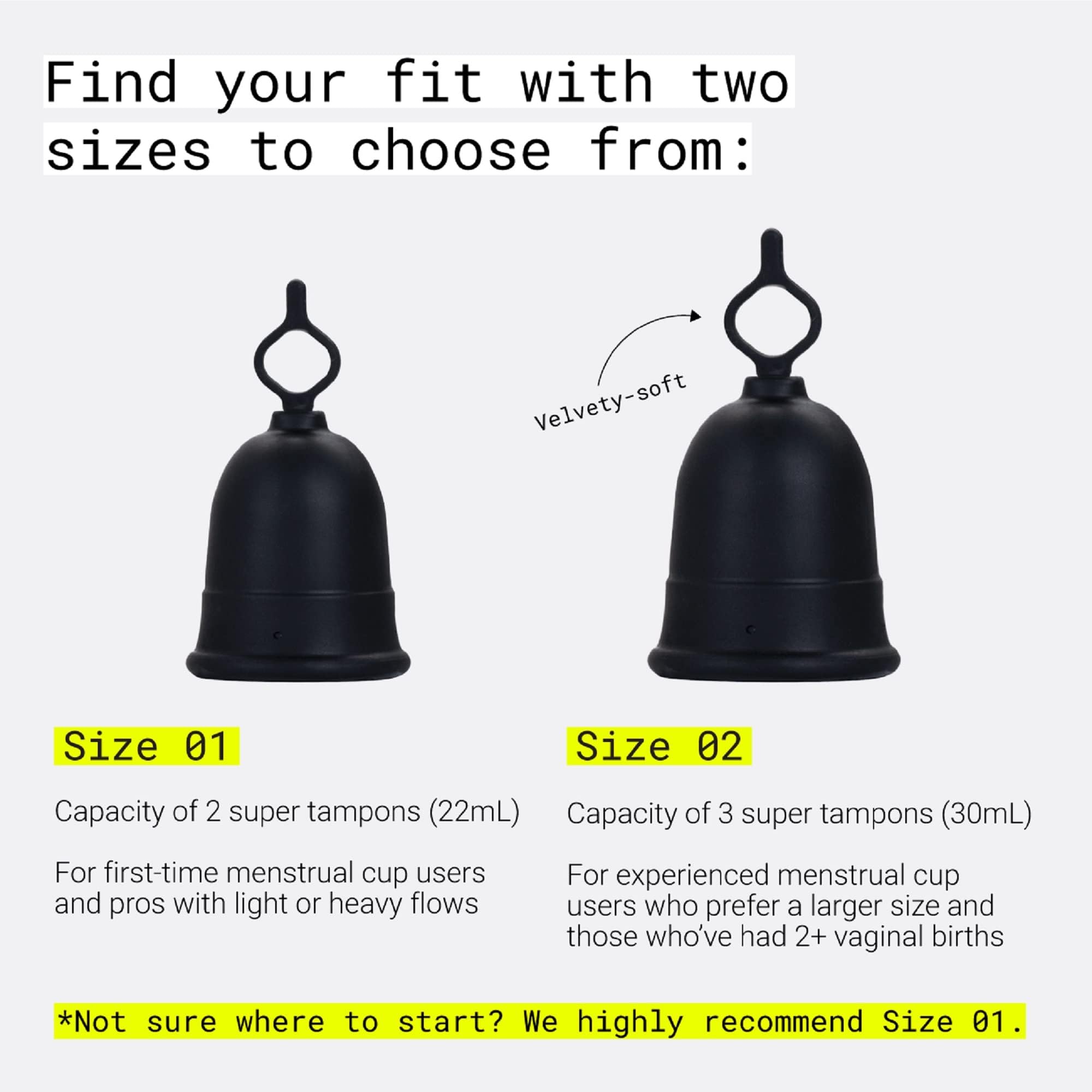 Flex Cup Size 02 label confirms fit.