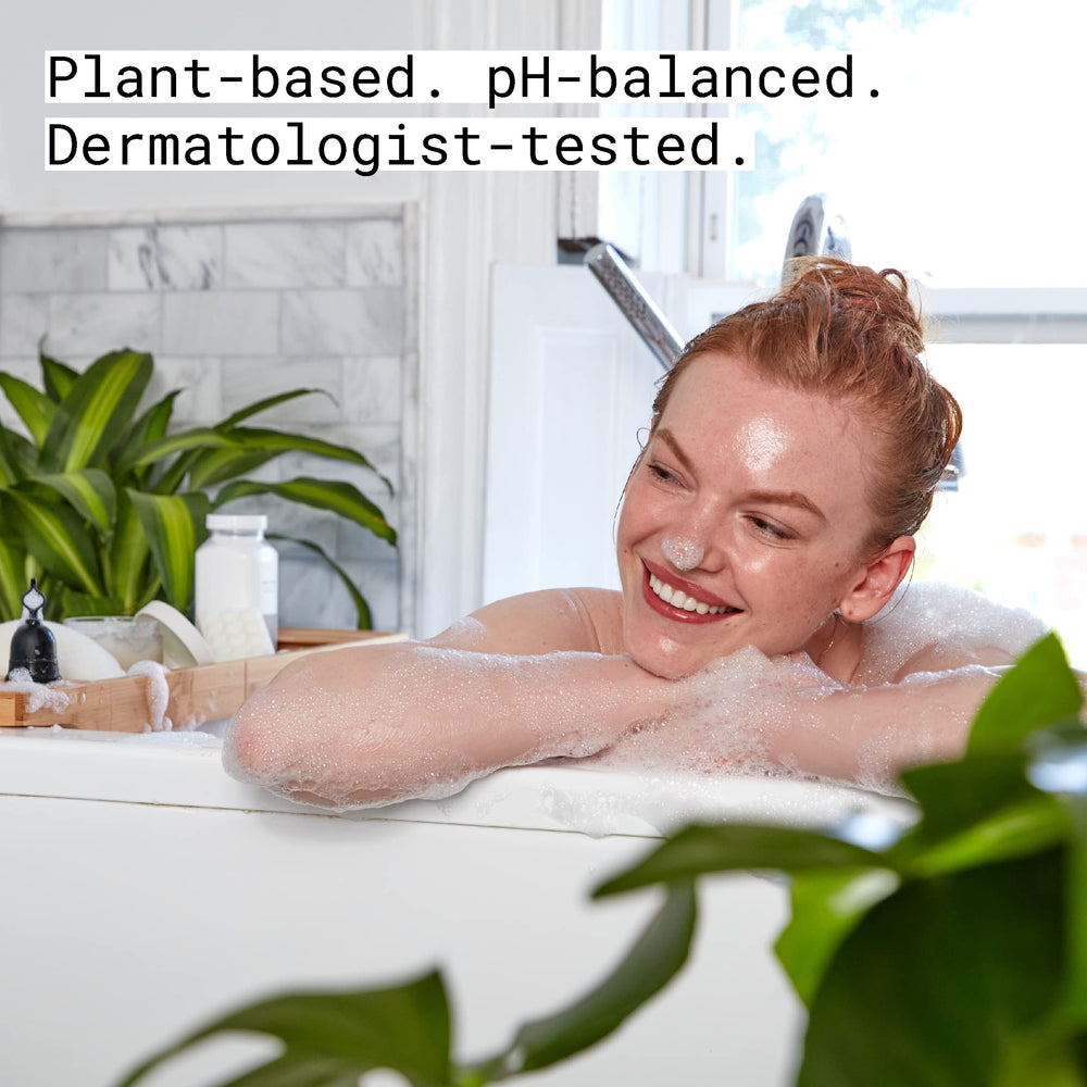 Flex Foaming Cleanser packaging emphasizes a hypoallergenic, plant-based formula.