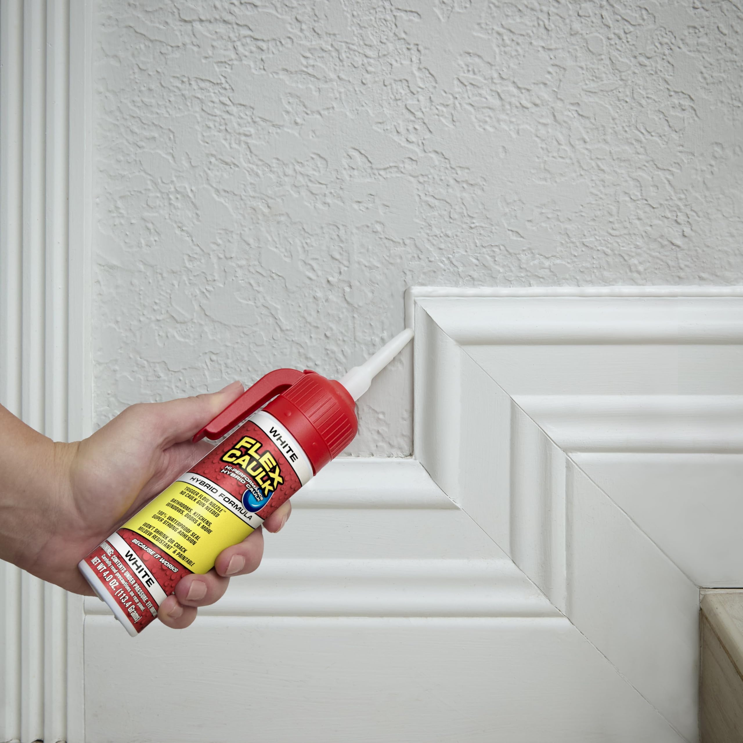 Flex Seal Caulk sealing water and air on tub seam