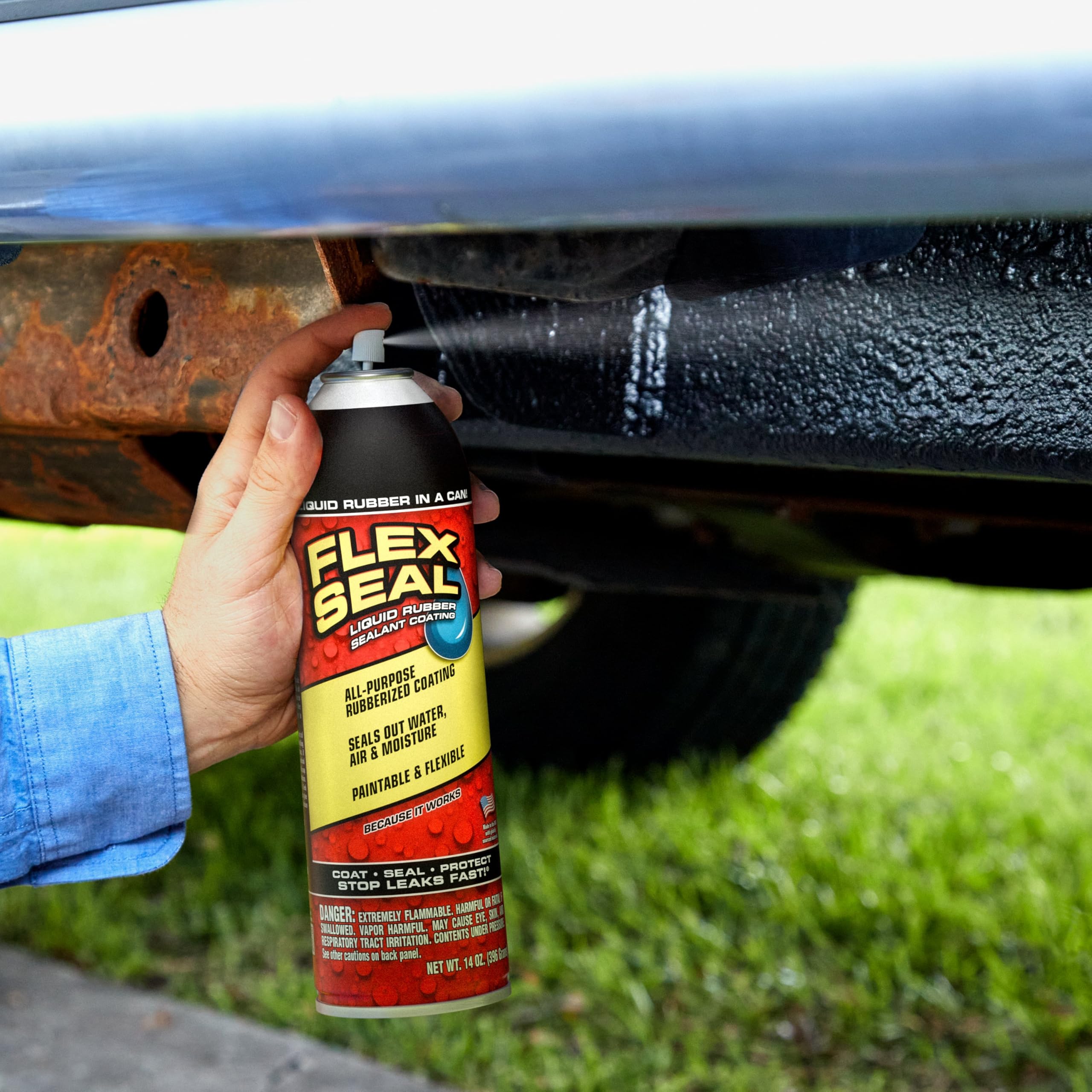 Flex Seal develops a durable, paintable coating that resists cracking.