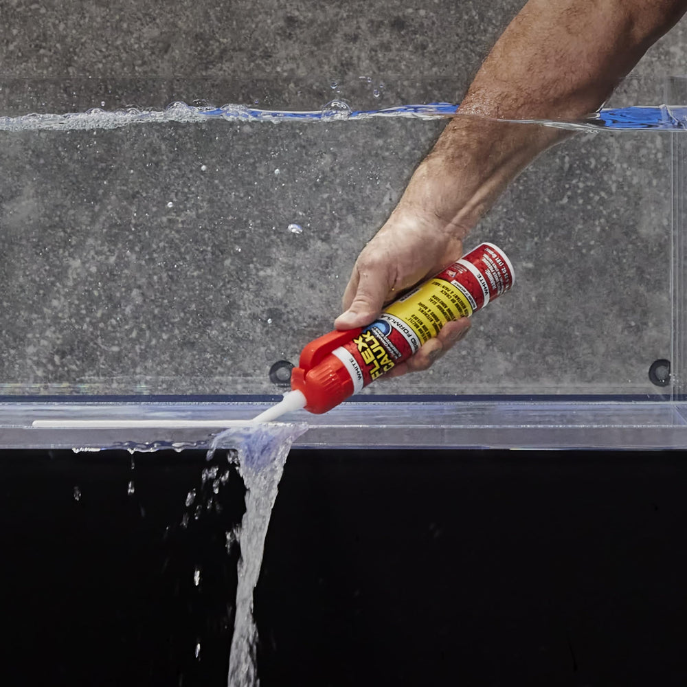 Flex Seal Flex Caulk ideal for indoor and outdoor projects with clear finish.