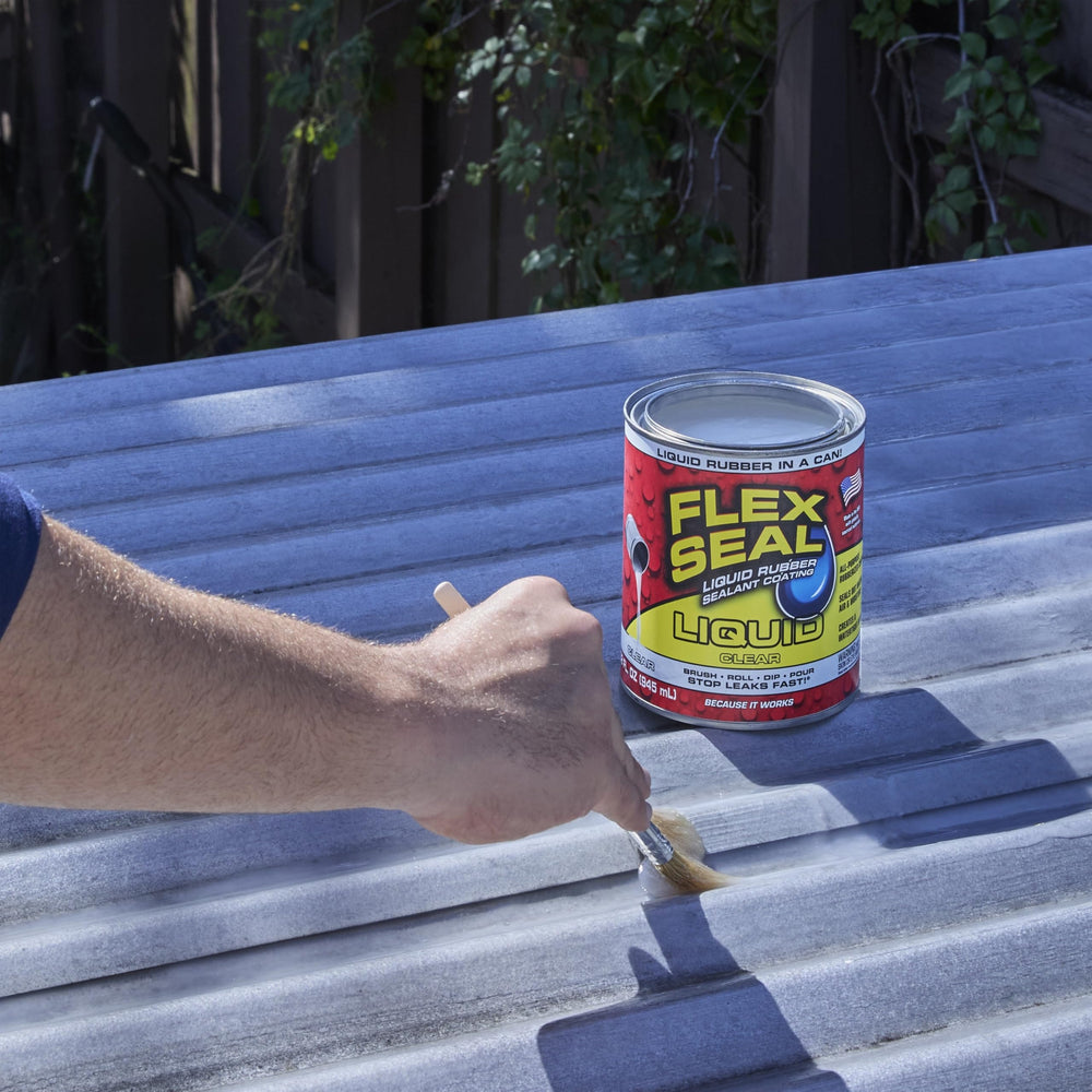 Flex Seal Liquid roll-on coating applied to a surface for fast waterproofing