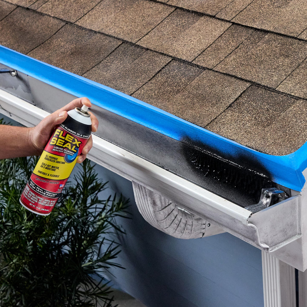 Flex Seal applied to a wood surface for weather protection.