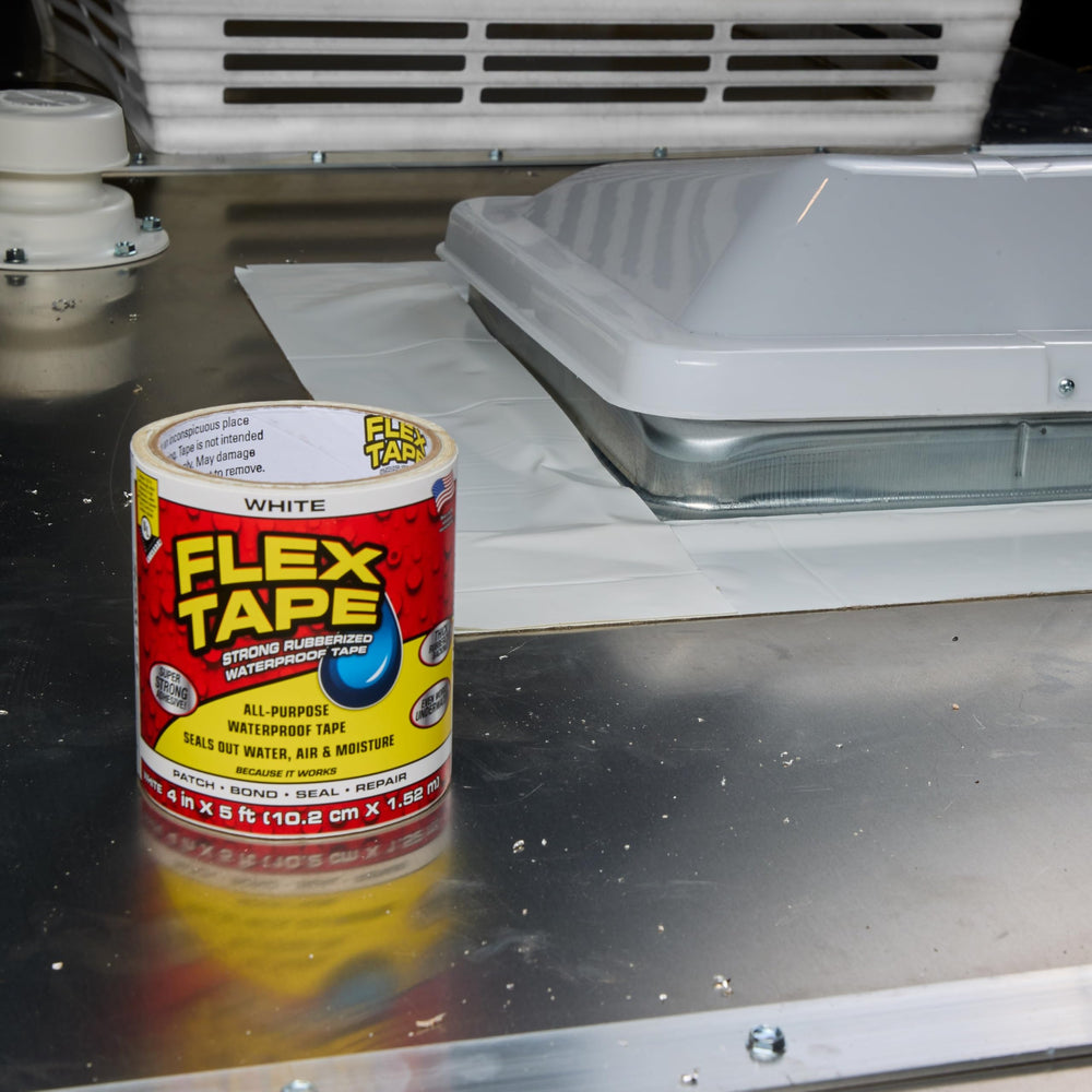 Flex Tape underwater seal patch adheres to submerged surfaces.