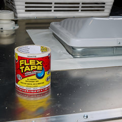 Flex Tape underwater seal patch adheres to submerged surfaces.